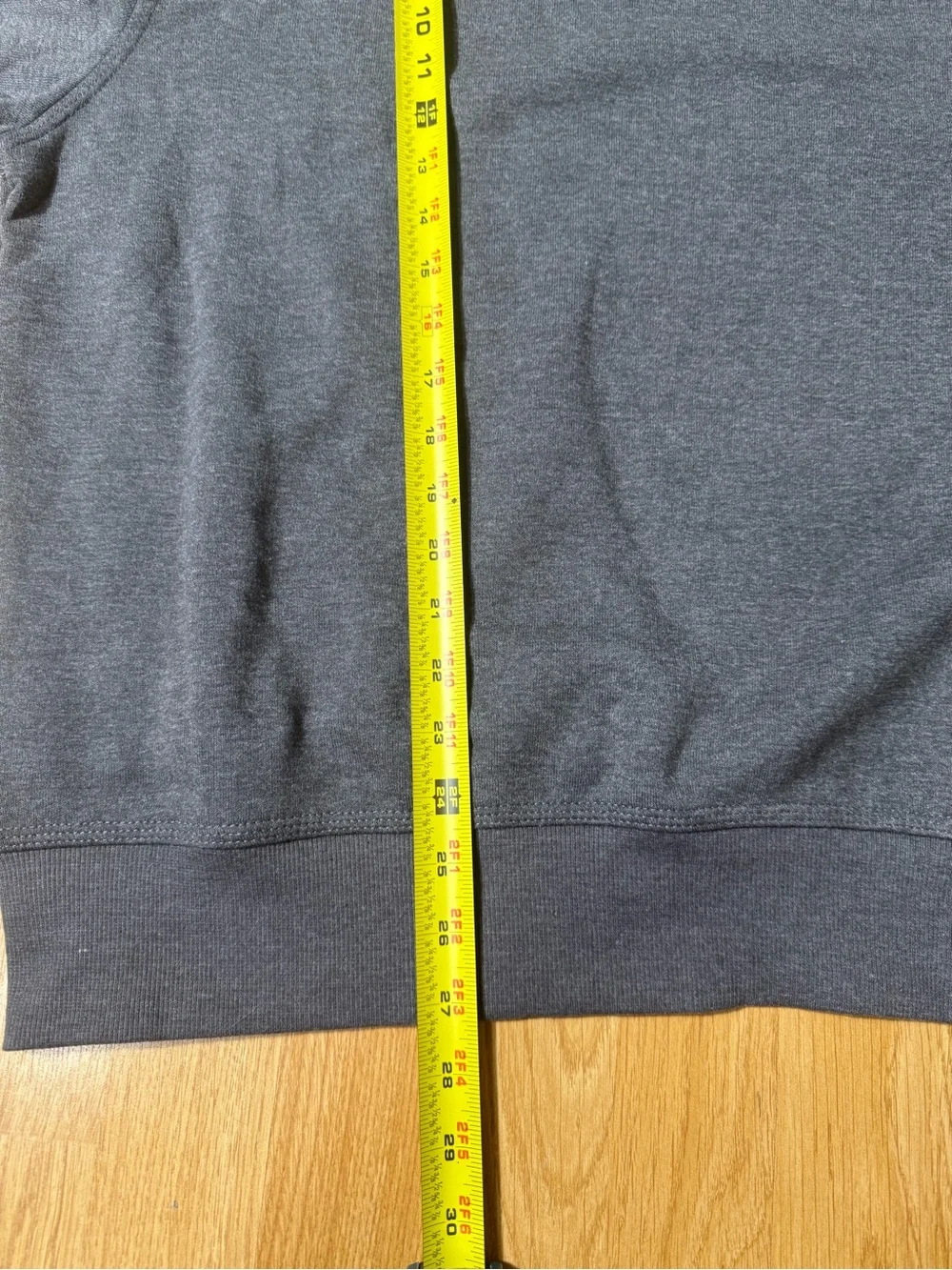 Champion Men’s Crewneck Sweatshirt in Charcoal Gray with Red Accent - Size M
